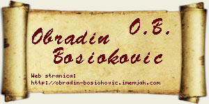 Obradin Bosioković vizit kartica
